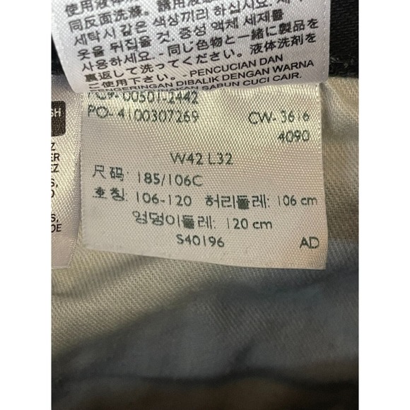 Levis Jeans Mens 42x32 Black 501 XX Denim Button Fly Casual Straight Adult - Picture 10 of 14